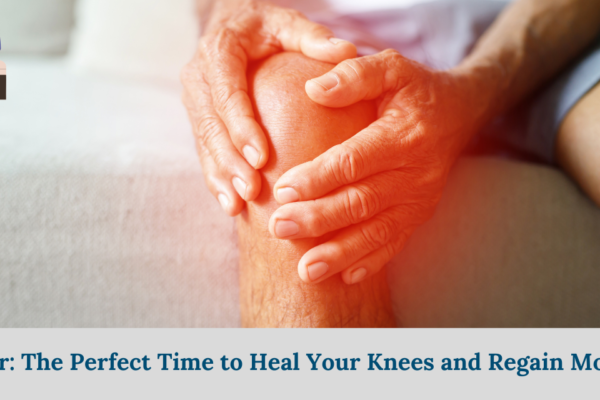 Winter knee treatment recovery benefits - patient walking in snow with healthy knees