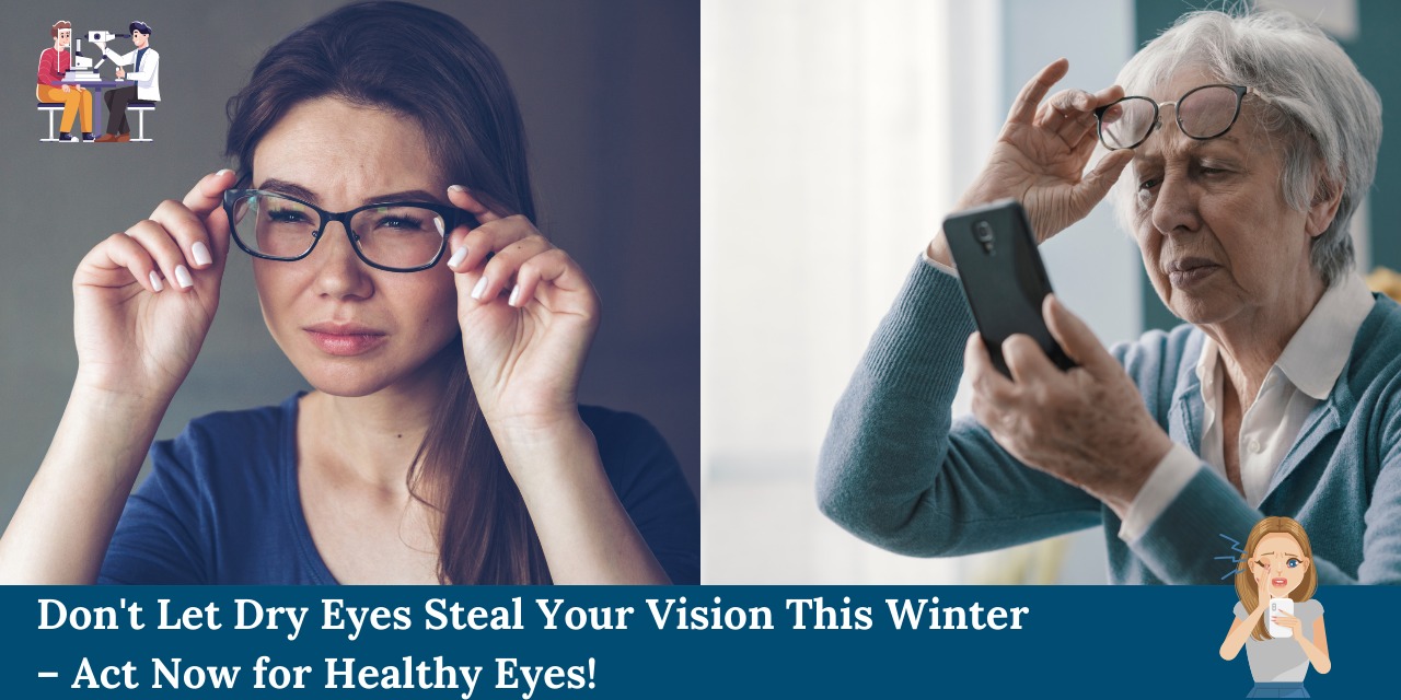 Person experiencing dry eyes in winter while sitting indoors, highlighting the importance of winter eye care and protection.