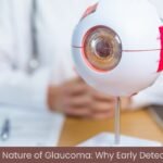 "Close-up of an eye with glaucoma, highlighting vision loss risk and the importance of early detection for eye health.