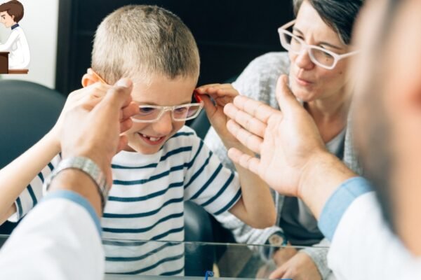 Why You Should Get a Complete Eye Check-Up This Summer "Close-up of an eye during an eye exam, highlighting the importance of regular eye care and vision check-ups."
